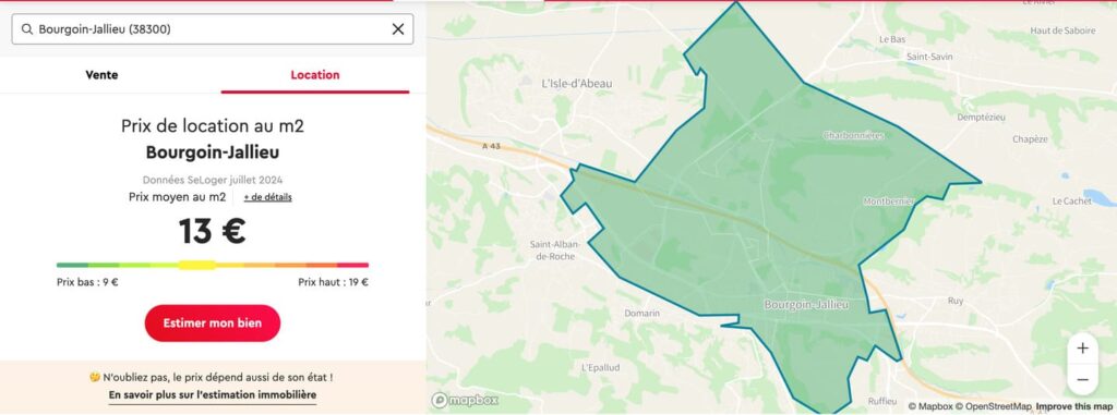 Loyer moyen au mètre carré à Bourgoin-Jallieu